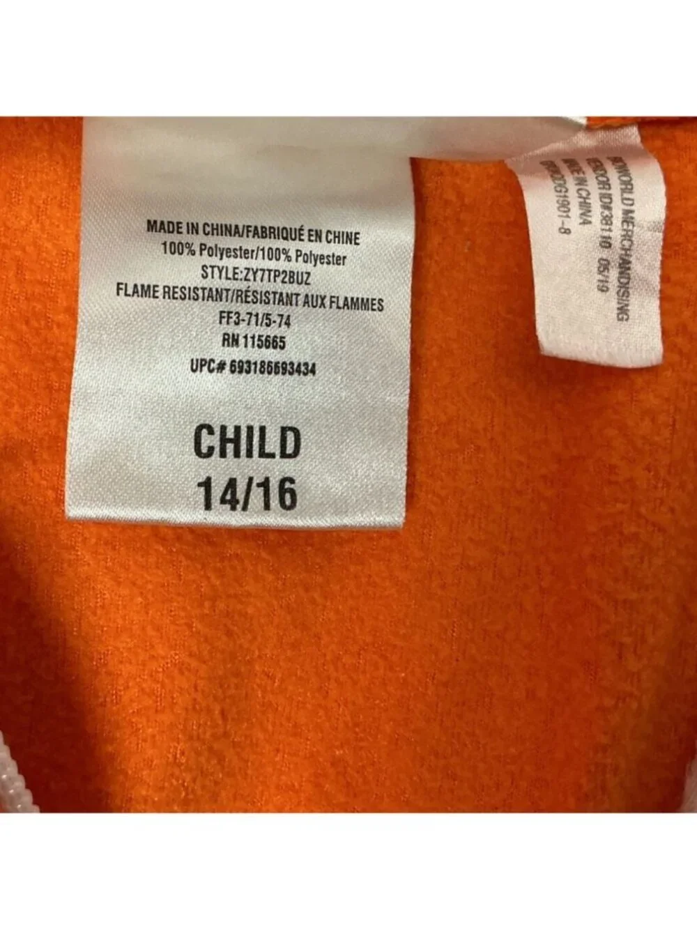 Buzz Aldrin Official NASA Orange Astronaut Pajama Costume Child Size 14/16